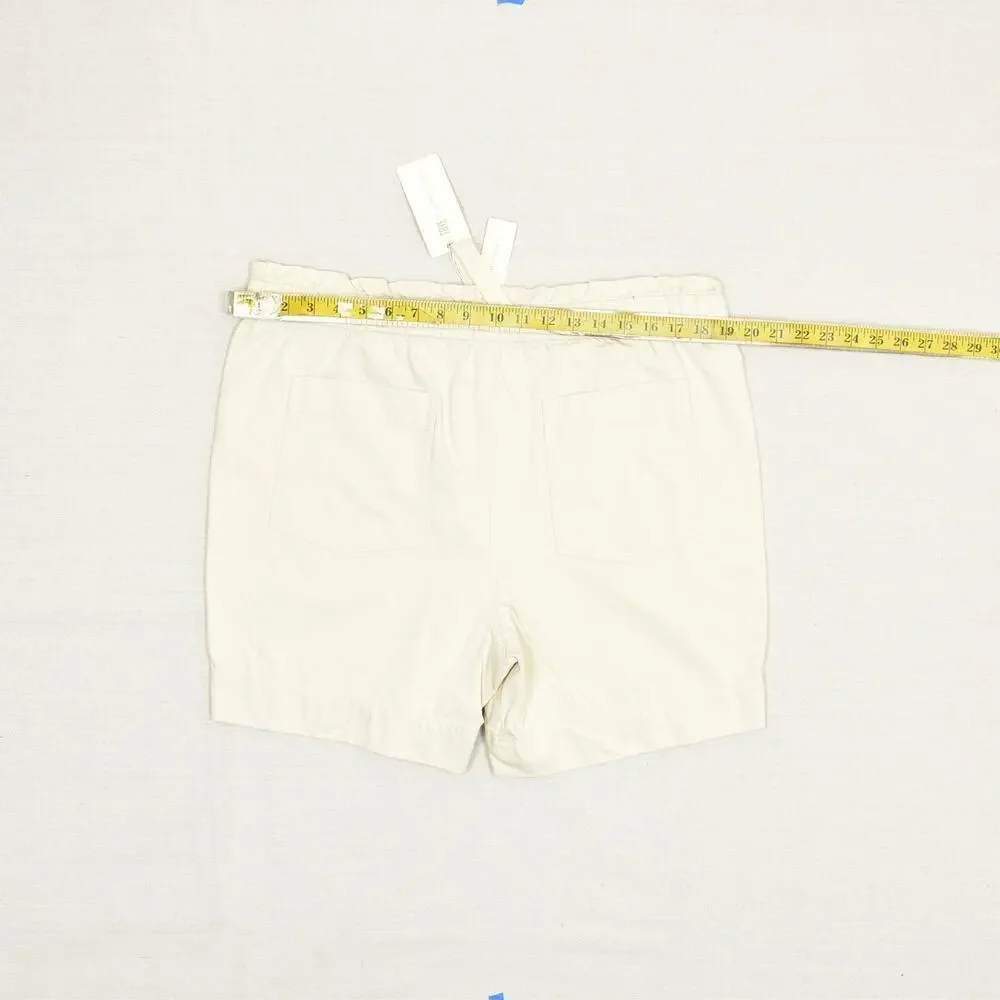 NEW Frye x Anthropologie Women Bermuda Drawstring Solid Cotton Beige Size 31 - Picture 4 of 8